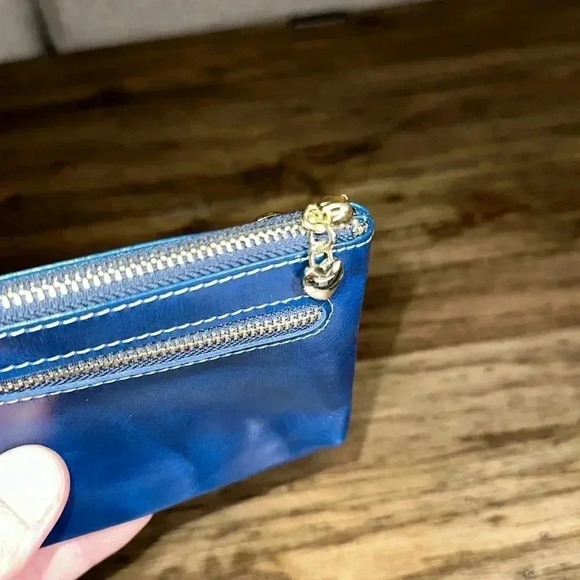 MDBM UK Maison de Beaute Marseilles LIMOGES Small Wallet Prussian Blue MSRP $49 - Picture 13 of 15